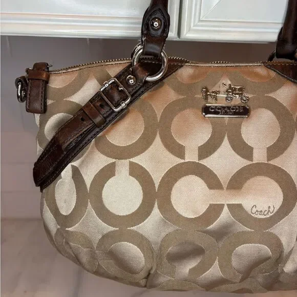 COACH Bag Purse Handbag Pocketbook Bag Madison Op Art Sophia Satchel #17693 - Picture 3 of 11